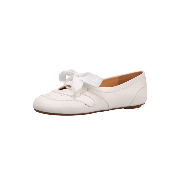 Spring women's shoes, round toe, flat, lace-up, comfortable, black, white, brown, sizes 12-22L