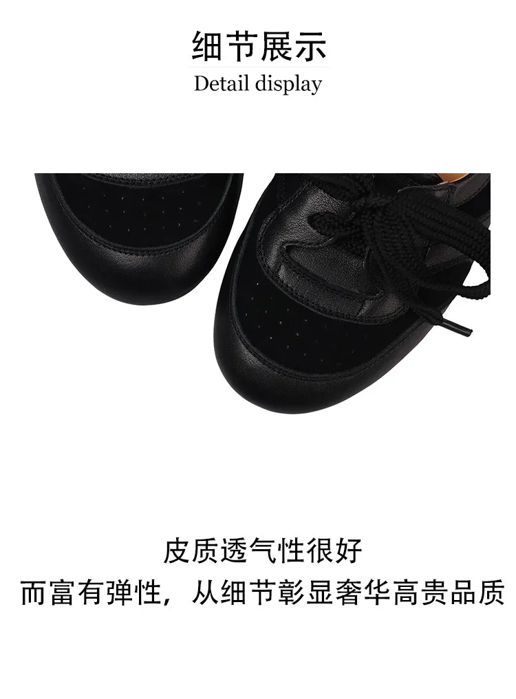 Spring women's shoes, round toe, flat, lace-up, comfortable, black, white, brown, sizes 12-22L