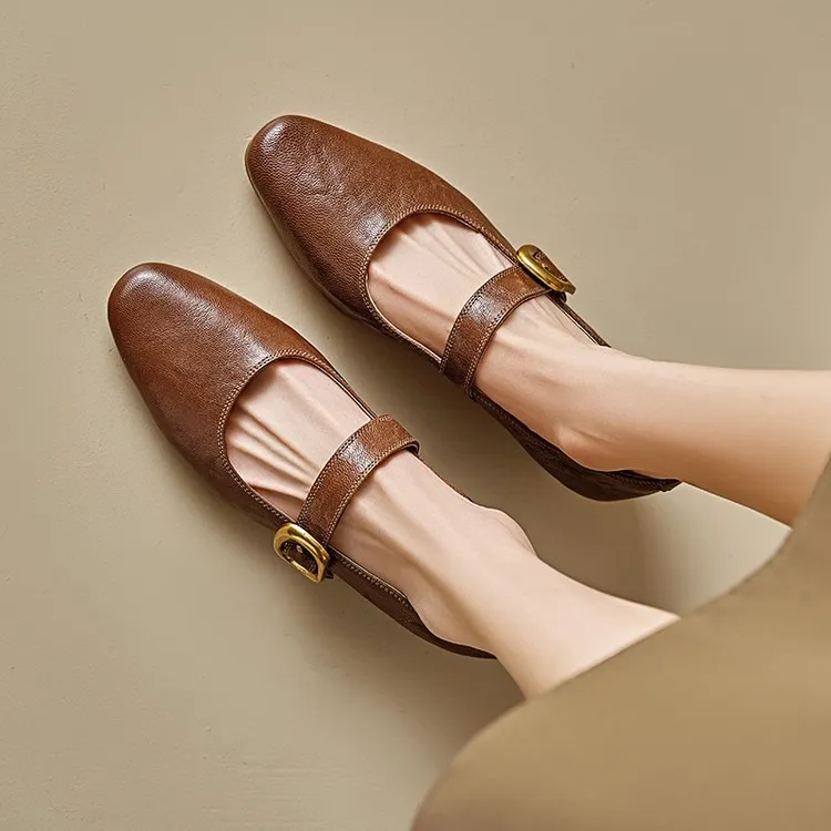 Soft lambskin Mary Jane shoes, Chanel style, spring/summer, single buckle strap, retro soft sole, low-cut women's shoes
