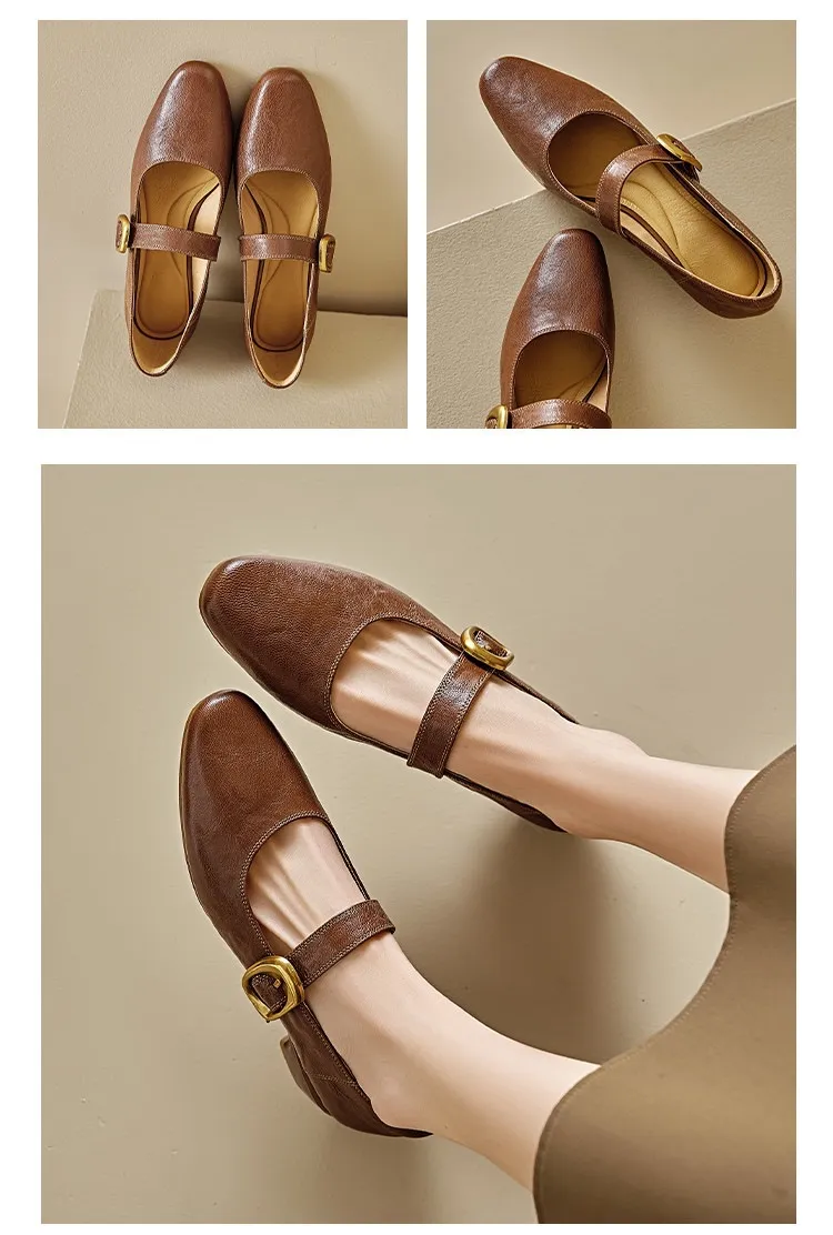 Soft lambskin Mary Jane shoes, Chanel style, spring/summer, single buckle strap, retro soft sole, low-cut women's shoes