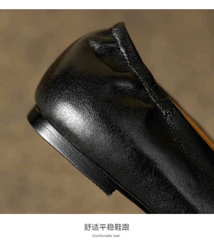 Early spring single shoes, round toe, flat, simple, solid color, sheepskin, comfortable slip-on women's shoes, 12-30d