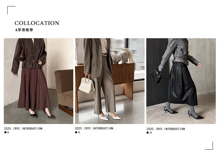 Early Spring Pointed Toe Stiletto Heel High-Heeled Low-Cut Sheepskin Fashion Women's Shoes 12-22f