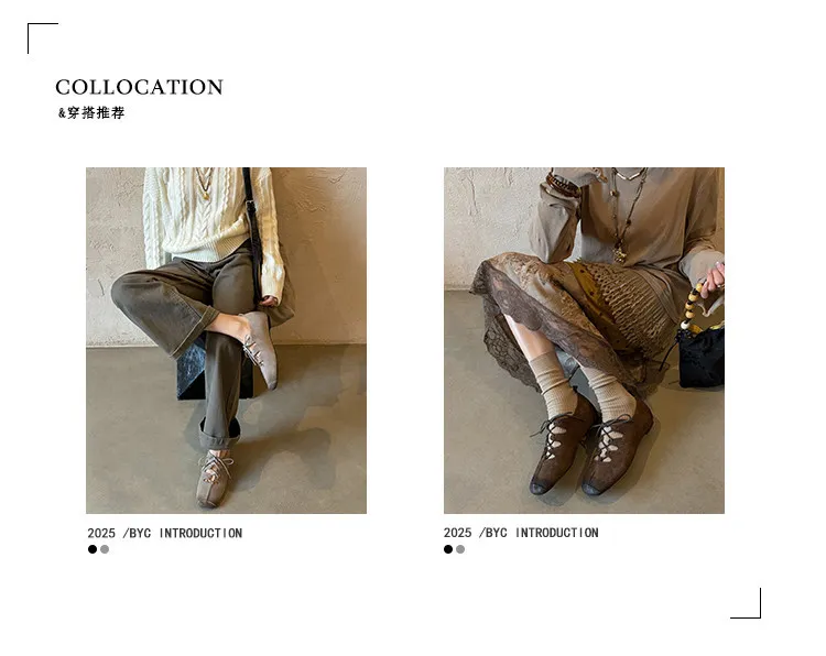 Spring square-toe flat lace-up fashion loafers, leather 12-24a