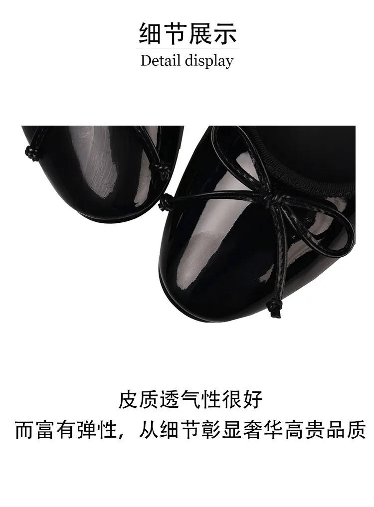 Spring single shoes, round toe, chunky heel, high heel, bow, slip-on, comfortable women's shoes, 12-26e