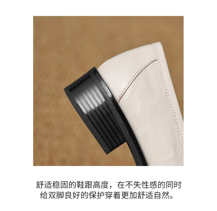 Early Spring Round Toe Deep Heel Chunky High Heel Women's Fashion Shoes 12-30a