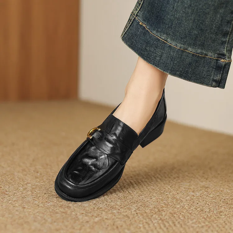 Early Spring Round Toe Deep Heel Chunky High Heel Women's Fashion Shoes 12-30a