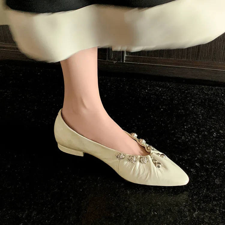 Early spring single shoes, round toe, chunky heel, high heel, fashion leather slip-on women's shoes, sizes 12-30c
