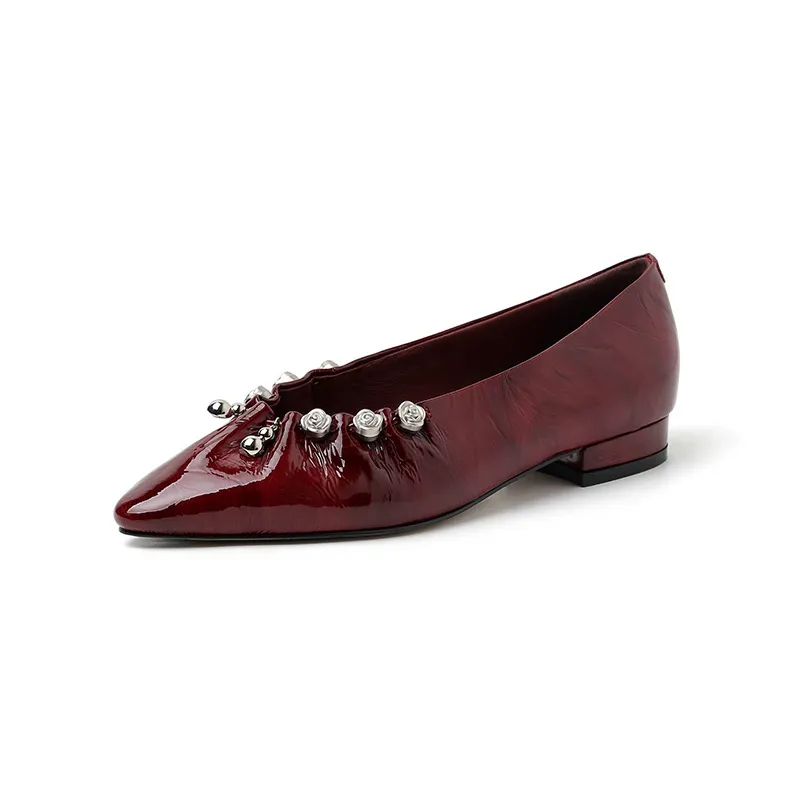 Early spring single shoes, round toe, chunky heel, high heel, fashion leather slip-on women's shoes, sizes 12-30c