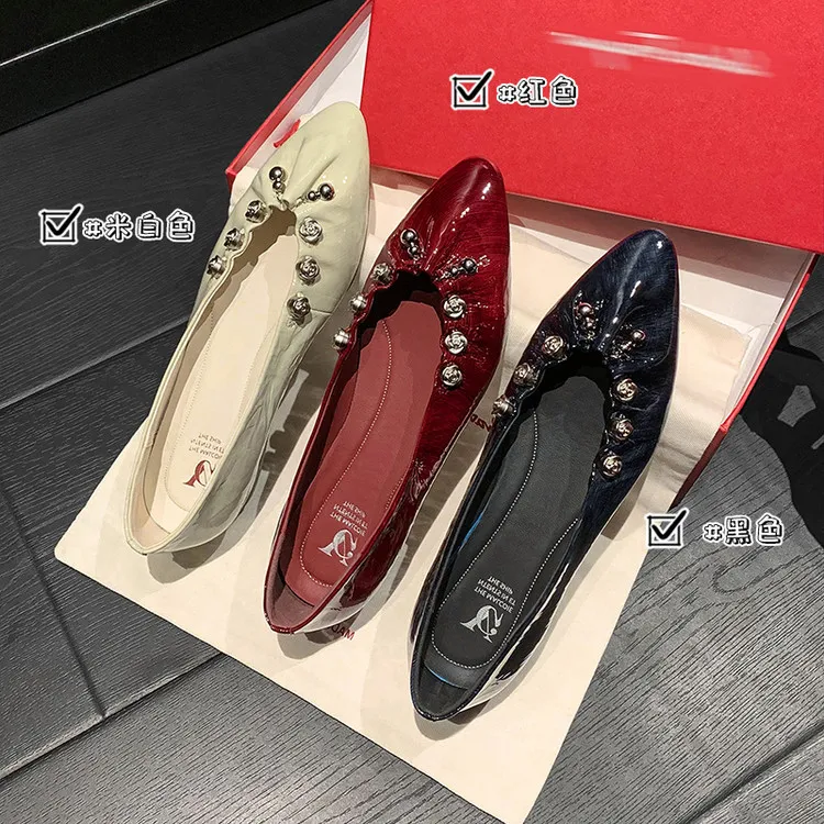 Early spring single shoes, round toe, chunky heel, high heel, fashion leather slip-on women's shoes, sizes 12-30c
