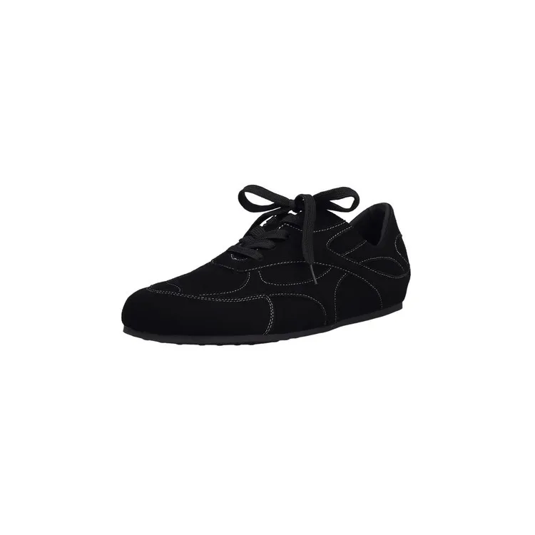Early spring single shoes, round toe, lace-up, flat, cowhide, comfortable women's shoes, 1-6s