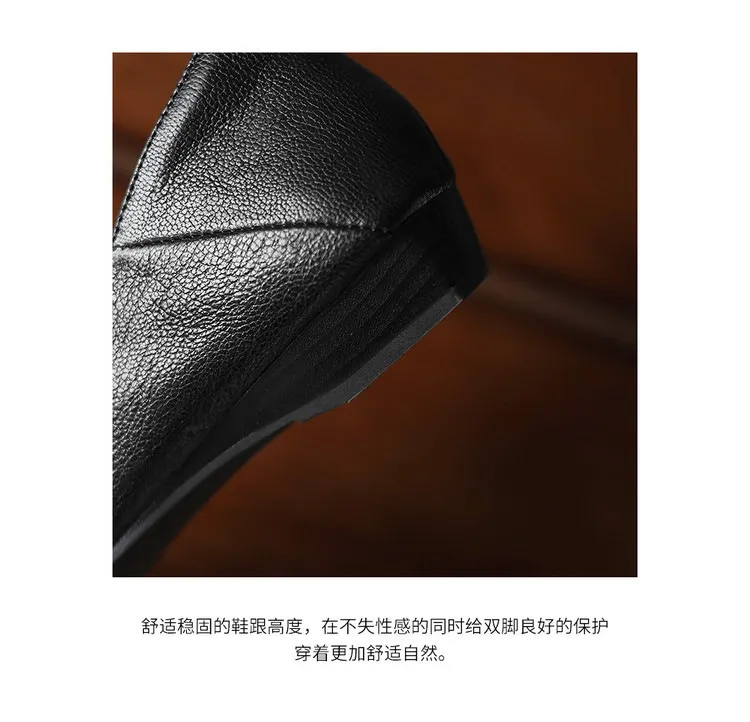 Comfortable flat Korean style low-cut women's shoes for spring and autumn, made of first-layer sheepskin, square toe, soft, single shoes with low heels.