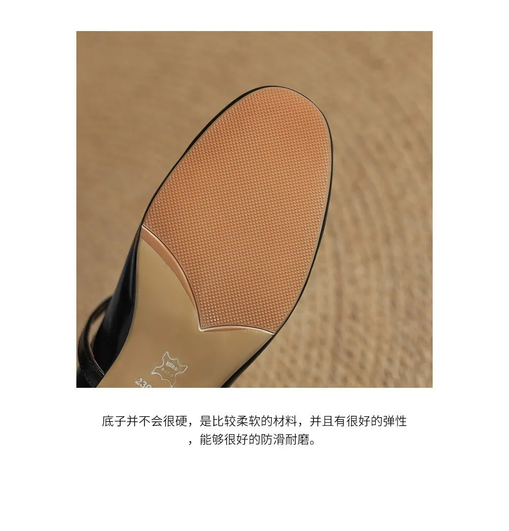 Cowhide woven openwork comfortable Roman style breathable closed toe backless sandals plus size women's shoes