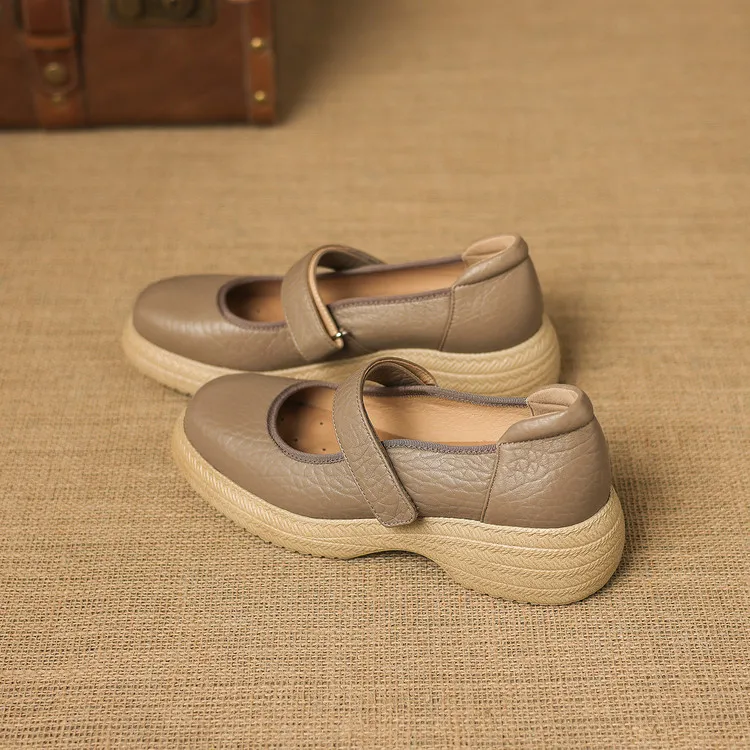 Early Spring Women's Shoes - Round Toe, Thick Sole, Chunky Heel, Velcro Fit, Comfortable Shoes, Sizes 1-15L