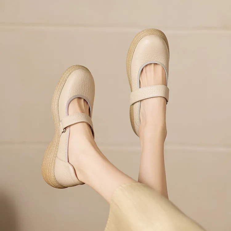 Early Spring Women's Shoes - Round Toe, Thick Sole, Chunky Heel, Velcro Fit, Comfortable Shoes, Sizes 1-15L