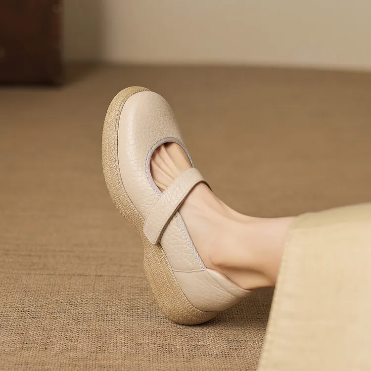 Early Spring Women's Shoes - Round Toe, Thick Sole, Chunky Heel, Velcro Fit, Comfortable Shoes, Sizes 1-15L