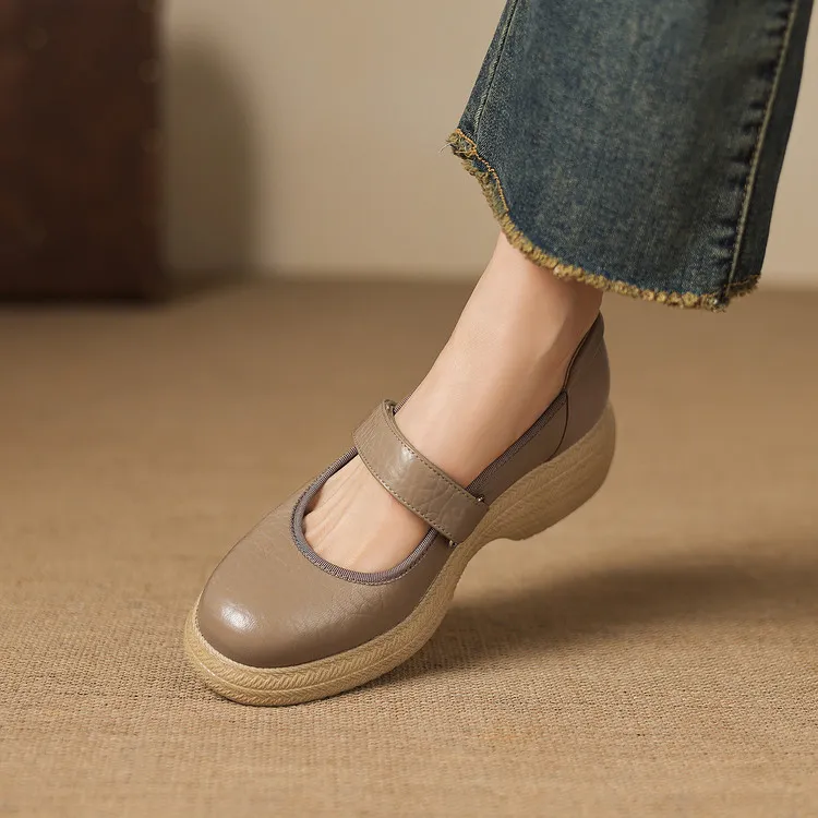 Early Spring Women's Shoes - Round Toe, Thick Sole, Chunky Heel, Velcro Fit, Comfortable Shoes, Sizes 1-15L