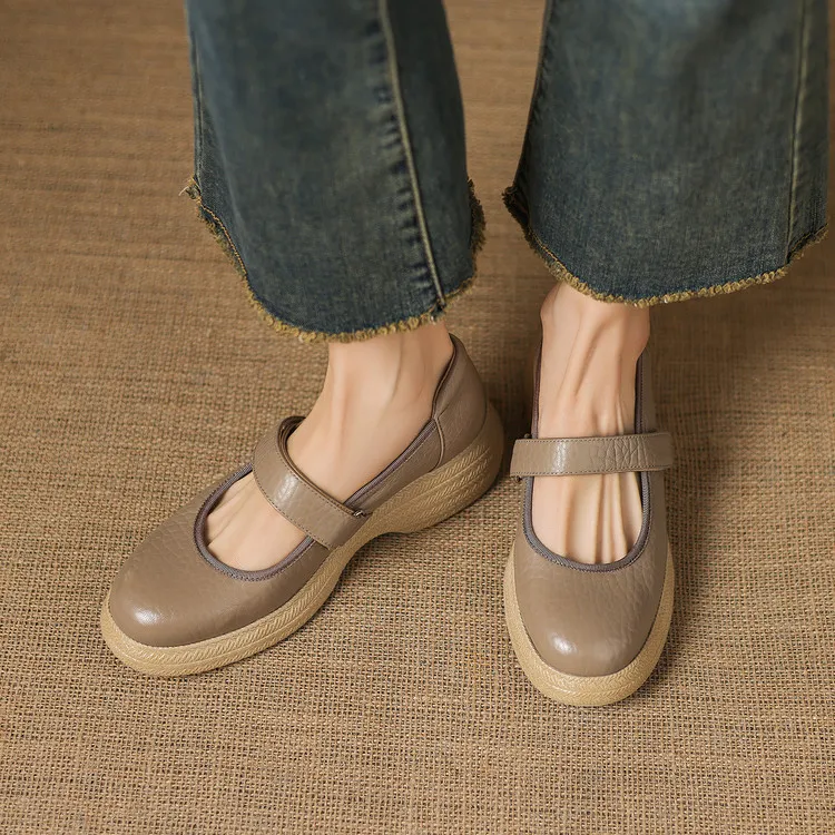 Early Spring Women's Shoes - Round Toe, Thick Sole, Chunky Heel, Velcro Fit, Comfortable Shoes, Sizes 1-15L