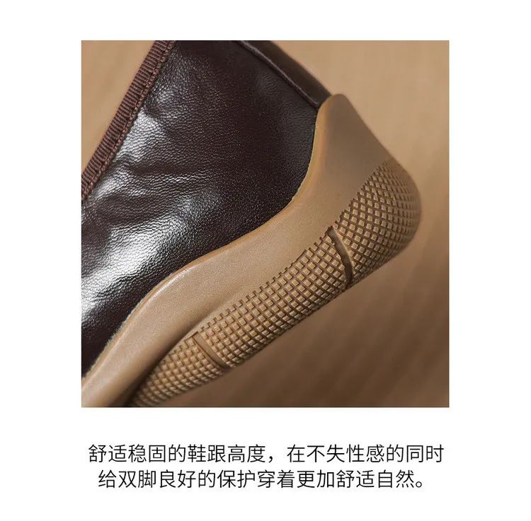 Early spring single shoes, round toe, flat, lace-up, comfortable and soft sheepskin women's shoes, 1-15p