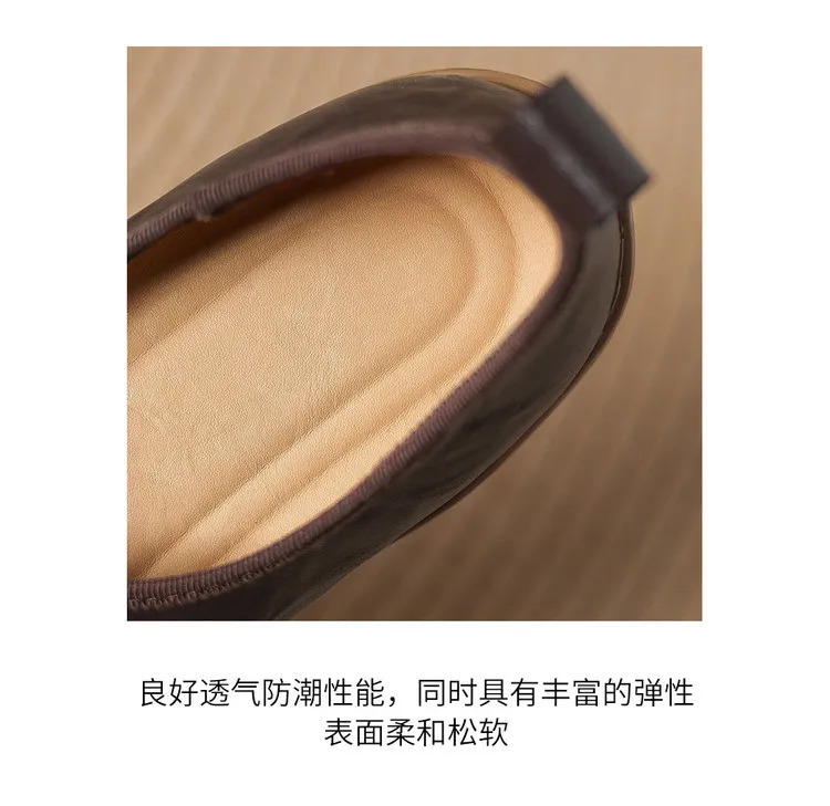 Early spring single shoes, round toe, flat, lace-up, comfortable and soft sheepskin women's shoes, 1-15p