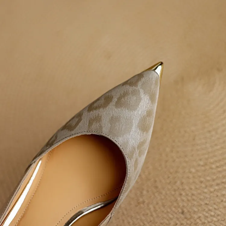 Early spring single shoes, pointed toe, low-cut, stiletto heel, slip-on, color-blocked women's shoes