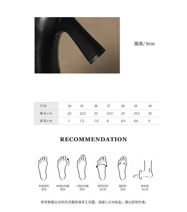 Early spring elegant pointed-toe crisscross strap high heels for women with thick soles and buckles