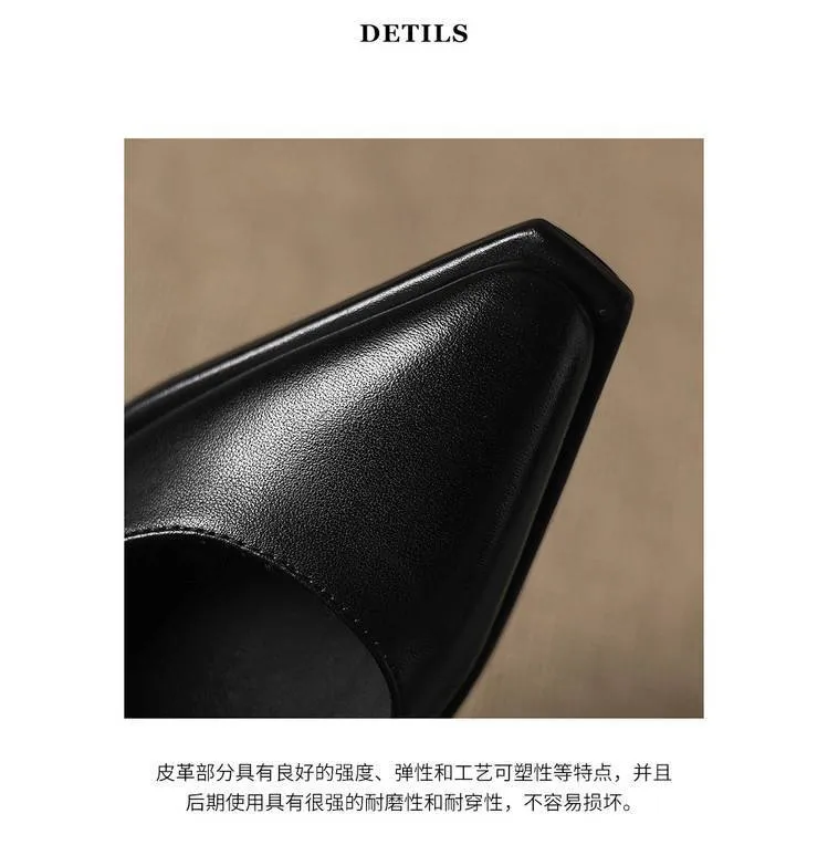 Early spring elegant pointed-toe crisscross strap high heels for women with thick soles and buckles