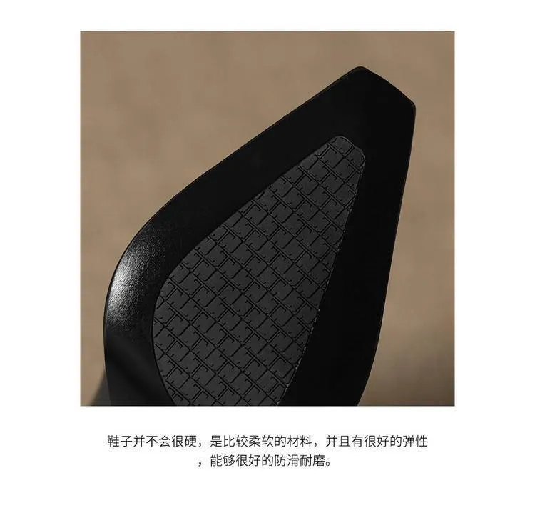 Early spring elegant pointed-toe crisscross strap high heels for women with thick soles and buckles