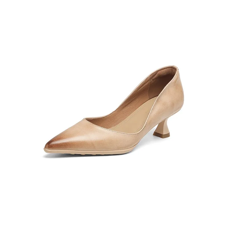 Early spring slip-on high heels, soft pointed toes, elegant and stylish women's shoes