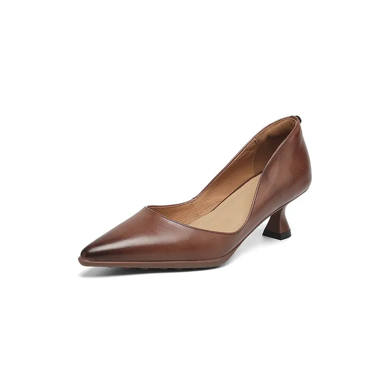 Early spring slip-on high heels, soft pointed toes, elegant and stylish women's shoes