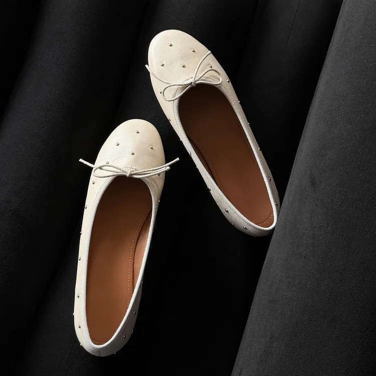 Early Spring Round Toe Low Heel Flat Sheepskin Comfortable Fashion Women's Shoes 1-29t