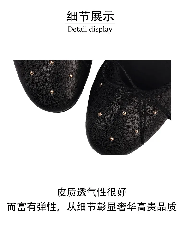 Early Spring Round Toe Low Heel Flat Sheepskin Comfortable Fashion Women's Shoes 1-29t