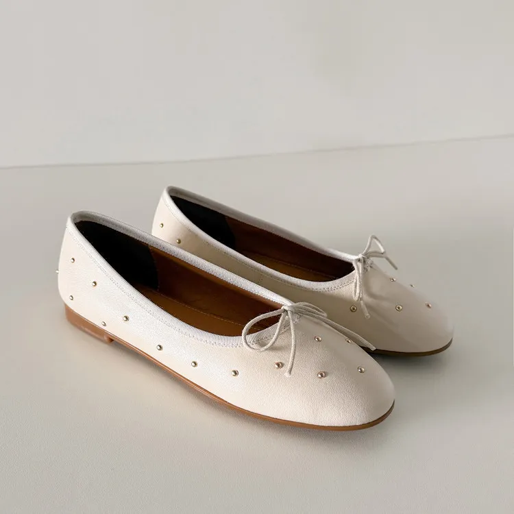 Early Spring Round Toe Low Heel Flat Sheepskin Comfortable Fashion Women's Shoes 1-29t