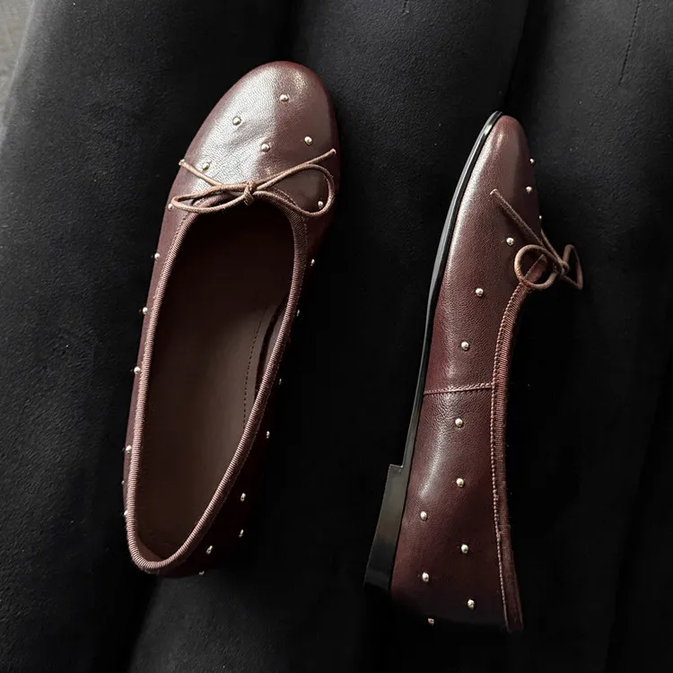Early Spring Round Toe Low Heel Flat Sheepskin Comfortable Fashion Women's Shoes 1-29t