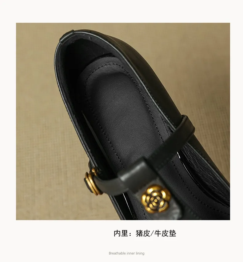 5cm high heel, elegant and simple women's shoes, spring style, pointed toe, buckle fashion shoes, 3 colors, T-strap single shoes