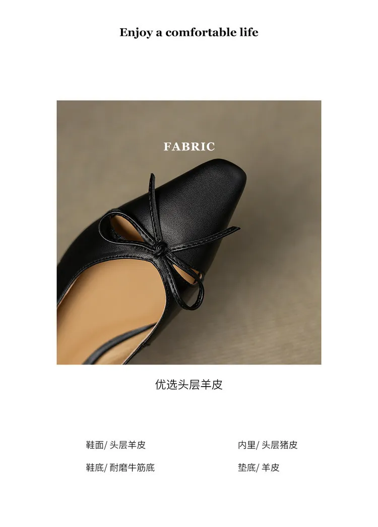 Fashionable summer sandals, early spring single shoes, square toe, bow-knot wedge heel, sheepskin fashion women's shoes 1-29q