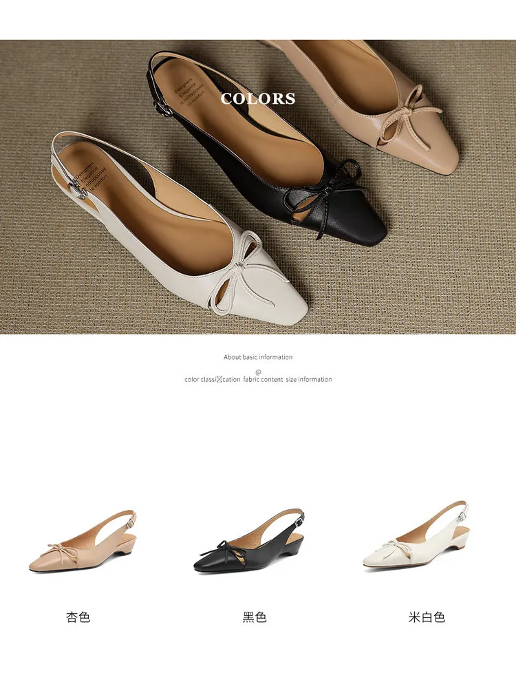 Fashionable summer sandals, early spring single shoes, square toe, bow-knot wedge heel, sheepskin fashion women's shoes 1-29q
