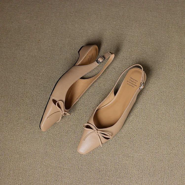 Fashionable summer sandals, early spring single shoes, square toe, bow-knot wedge heel, sheepskin fashion women's shoes 1-29q
