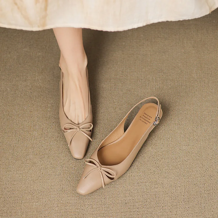 Fashionable summer sandals, early spring single shoes, square toe, bow-knot wedge heel, sheepskin fashion women's shoes 1-29q