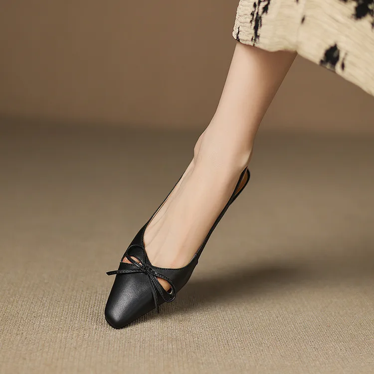 Fashionable summer sandals, early spring single shoes, square toe, bow-knot wedge heel, sheepskin fashion women's shoes 1-29q