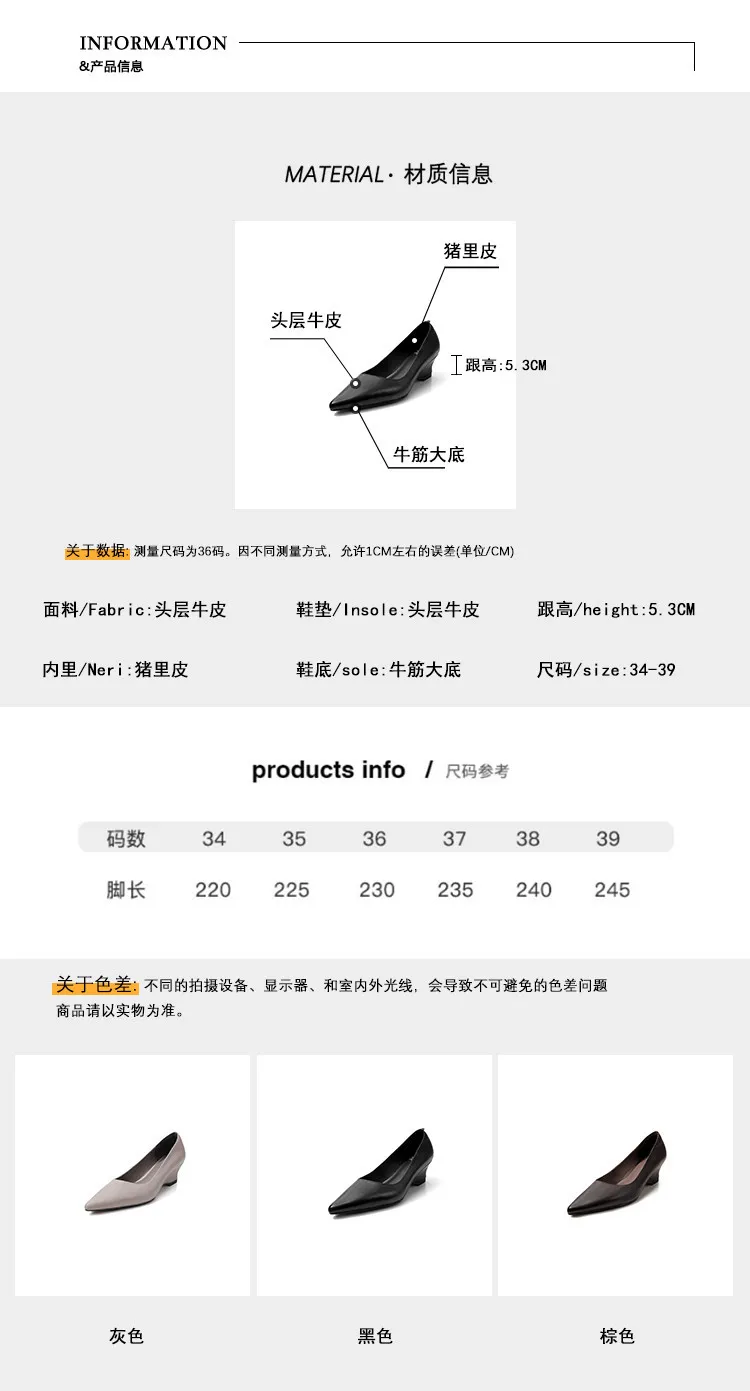 Early Spring Single Shoes Pointed Toe Wedge Heel High Heel Low Mouth Fashion Leather Women's Shoes 2-27n