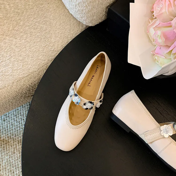 Early spring single-toe slip-on cowhide fashion solid color cowhide women's shoes 2-10d