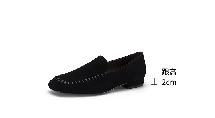 Early spring slip-on chunky heel low-heeled cowhide fashion minimalist women's shoes 3-3k