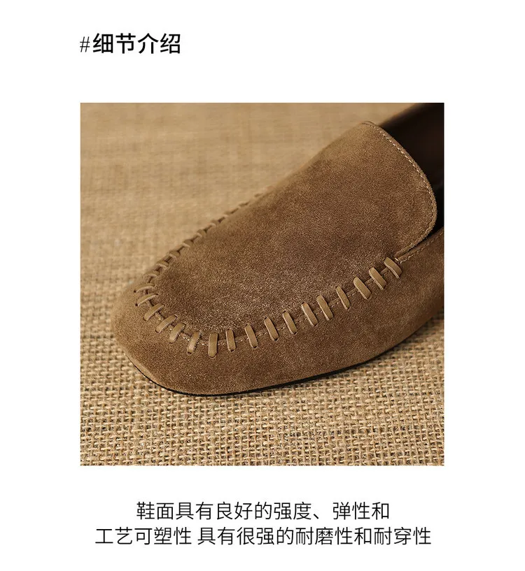 Early spring slip-on chunky heel low-heeled cowhide fashion minimalist women's shoes 3-3k