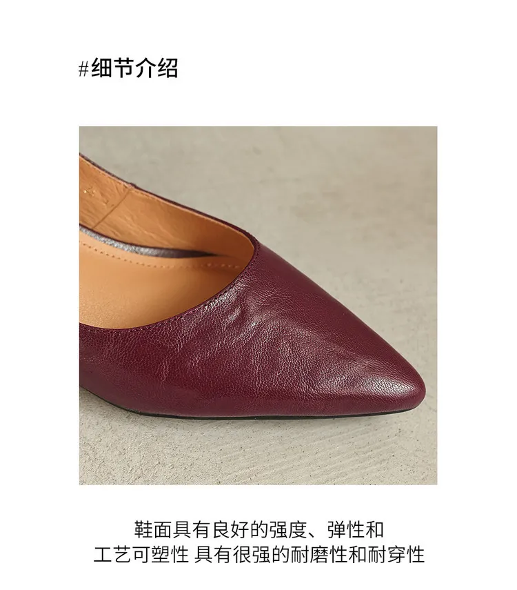 Early Spring Single Shoes Pointed Toe Wedge Heel Slip-on High Heel Fashion Women's Shoes 2-10m Style