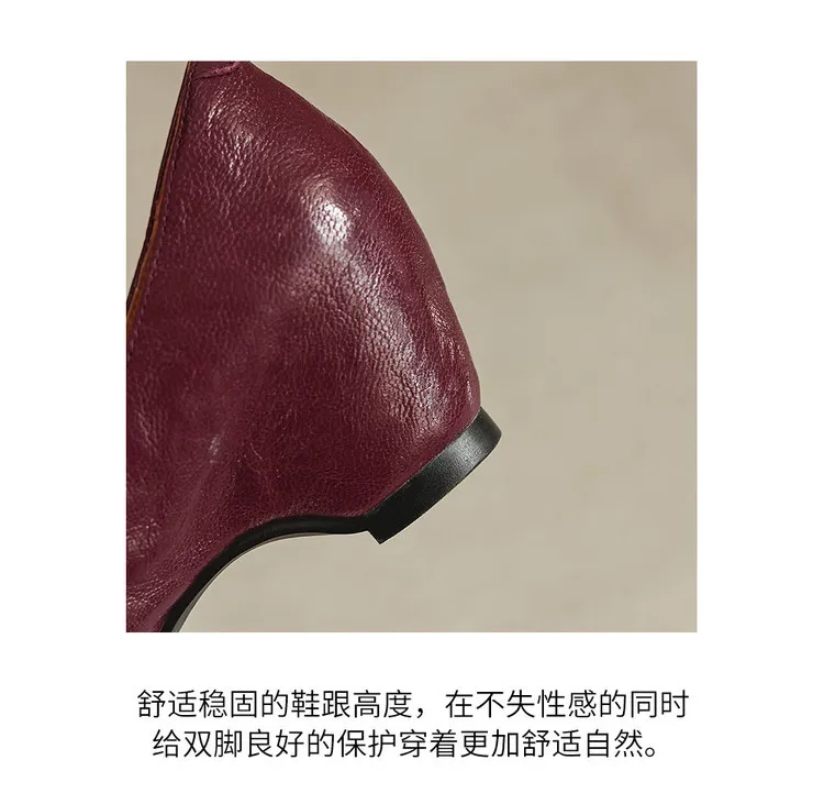 Early Spring Single Shoes Pointed Toe Wedge Heel Slip-on High Heel Fashion Women's Shoes 2-10m Style