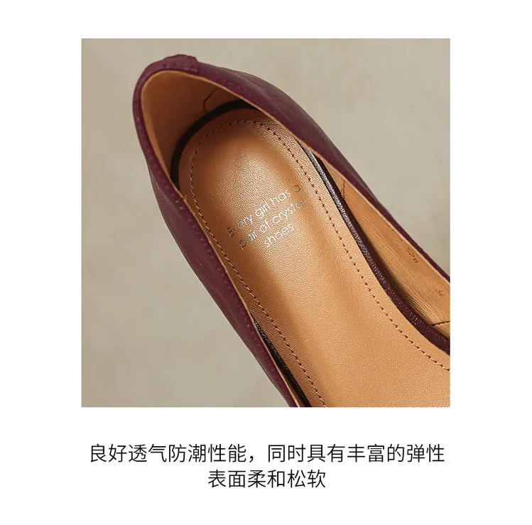 Early Spring Single Shoes Pointed Toe Wedge Heel Slip-on High Heel Fashion Women's Shoes 2-10m Style