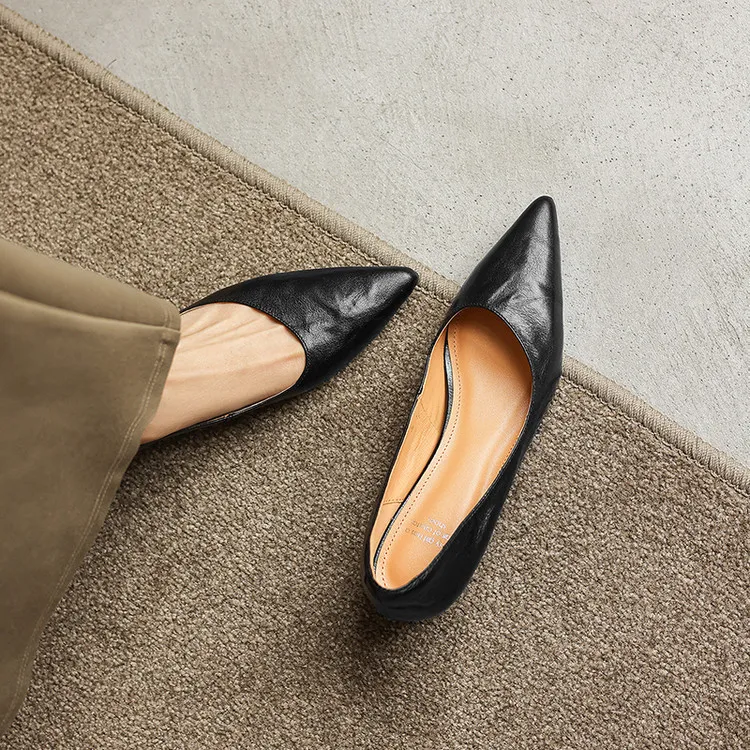 Early Spring Single Shoes Pointed Toe Wedge Heel Slip-on High Heel Fashion Women's Shoes 2-10m Style