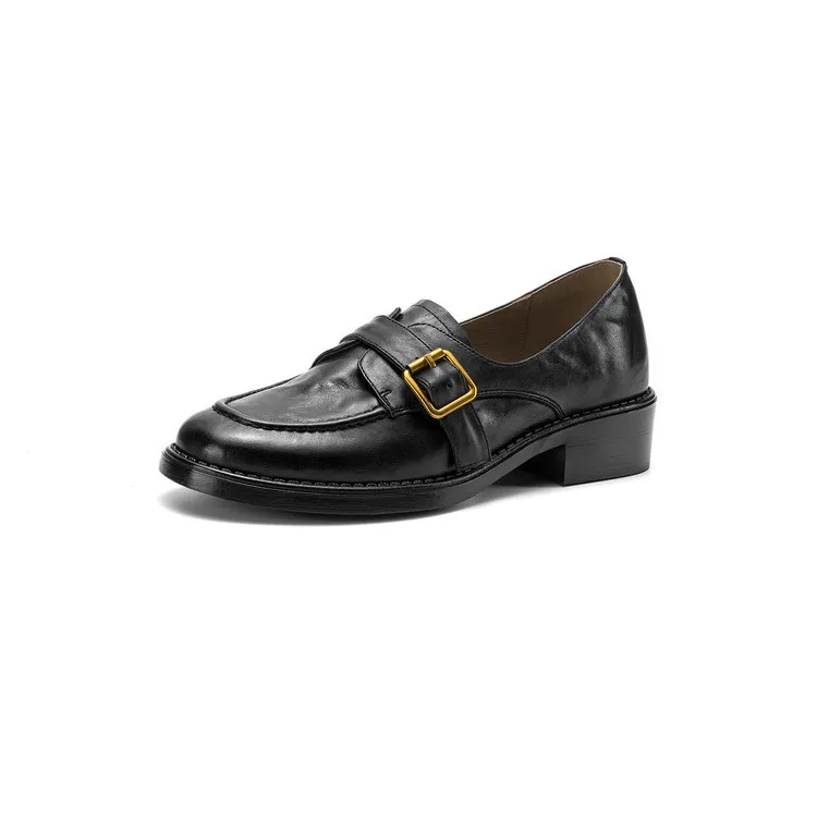 Early Spring Round Toe Slip-on Leather Women's Shoes (3-3L)
