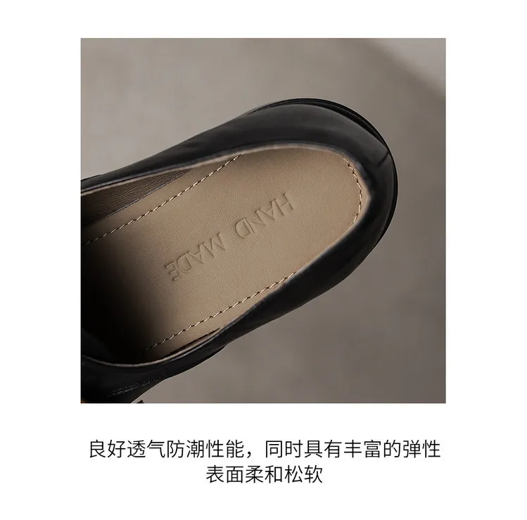 Early Spring Round Toe Slip-on Leather Women's Shoes (3-3L)