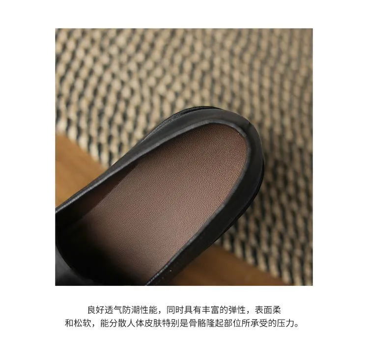 Spring women's slip-on shoes with round toe, thick sole, chunky heel, and slip-on design, sizes 2-27, plus size 40.41.